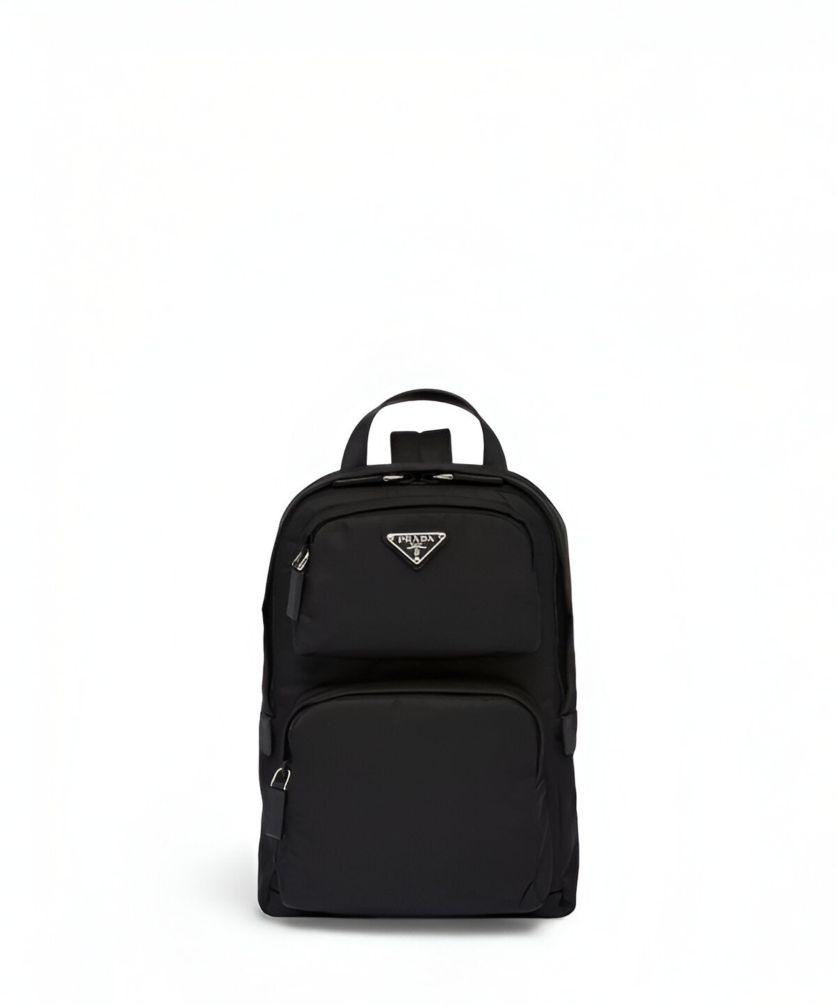 프라다 에나멜 삼각 로고 백팩 검정 Re-Nylon 나일론 백팩