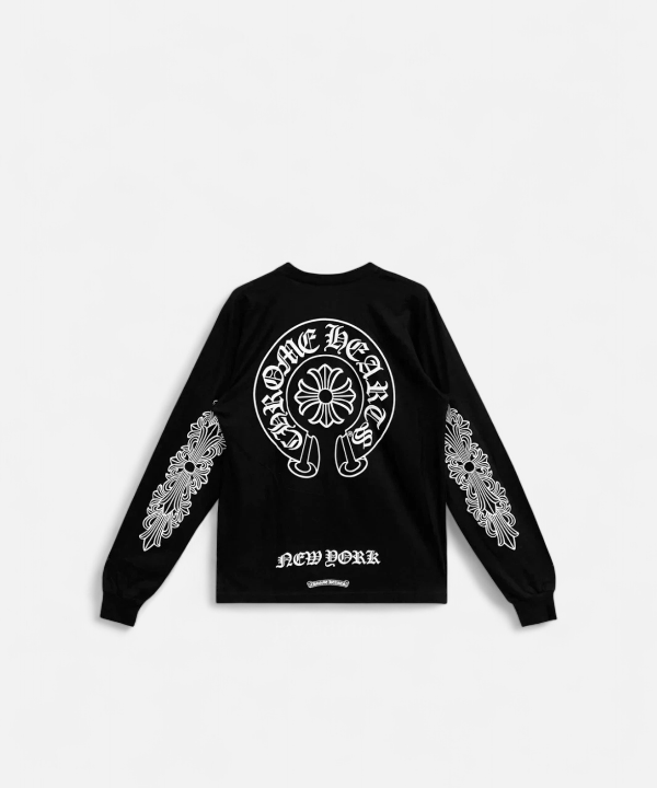 크롬하츠 홀스슈 로고 롱슬리브 티셔츠