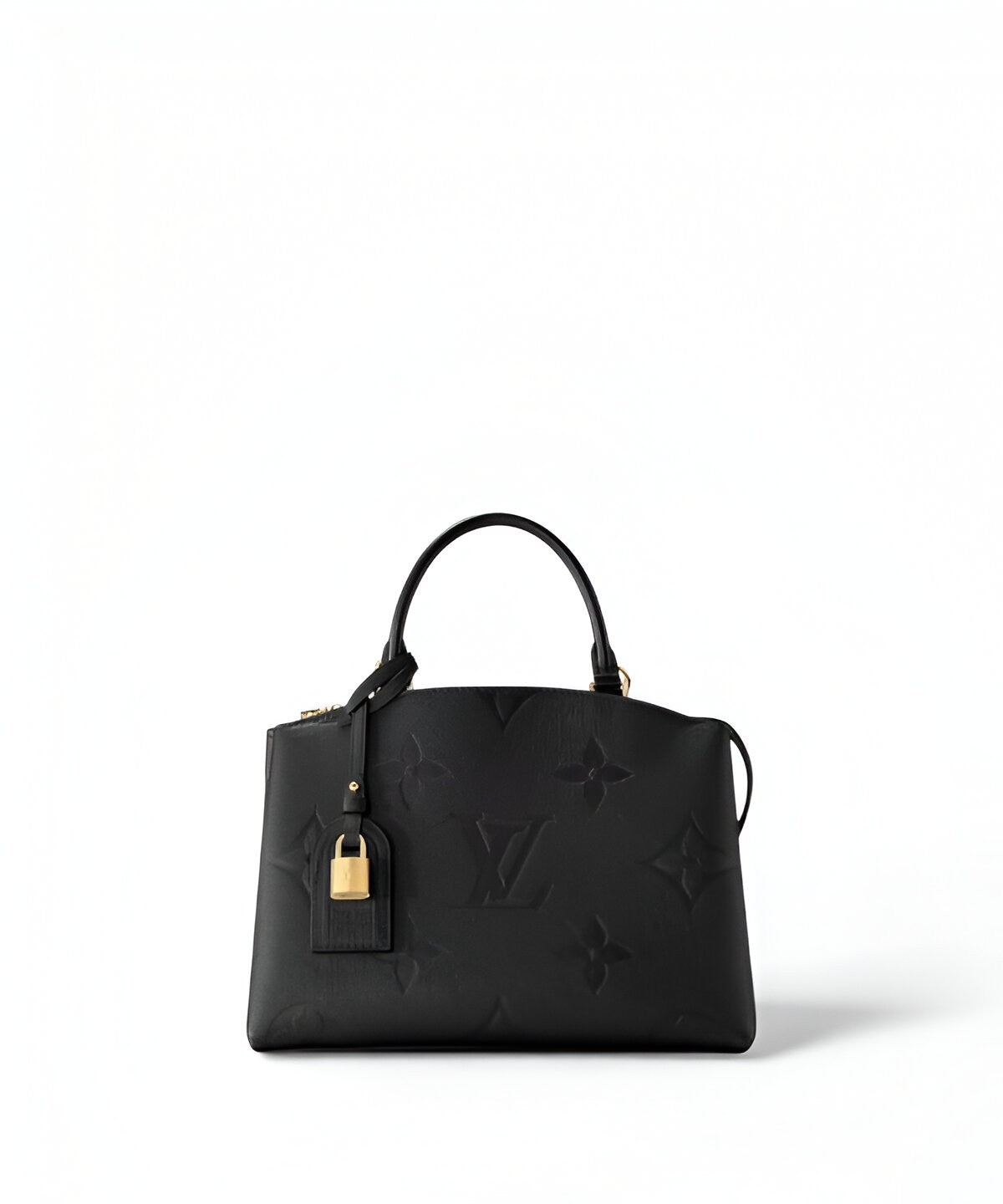 루이비통 쁘띠뜨 팔레 모노그램 앙프렝뜨 엠보싱 가죽 토트백 골드 디테일