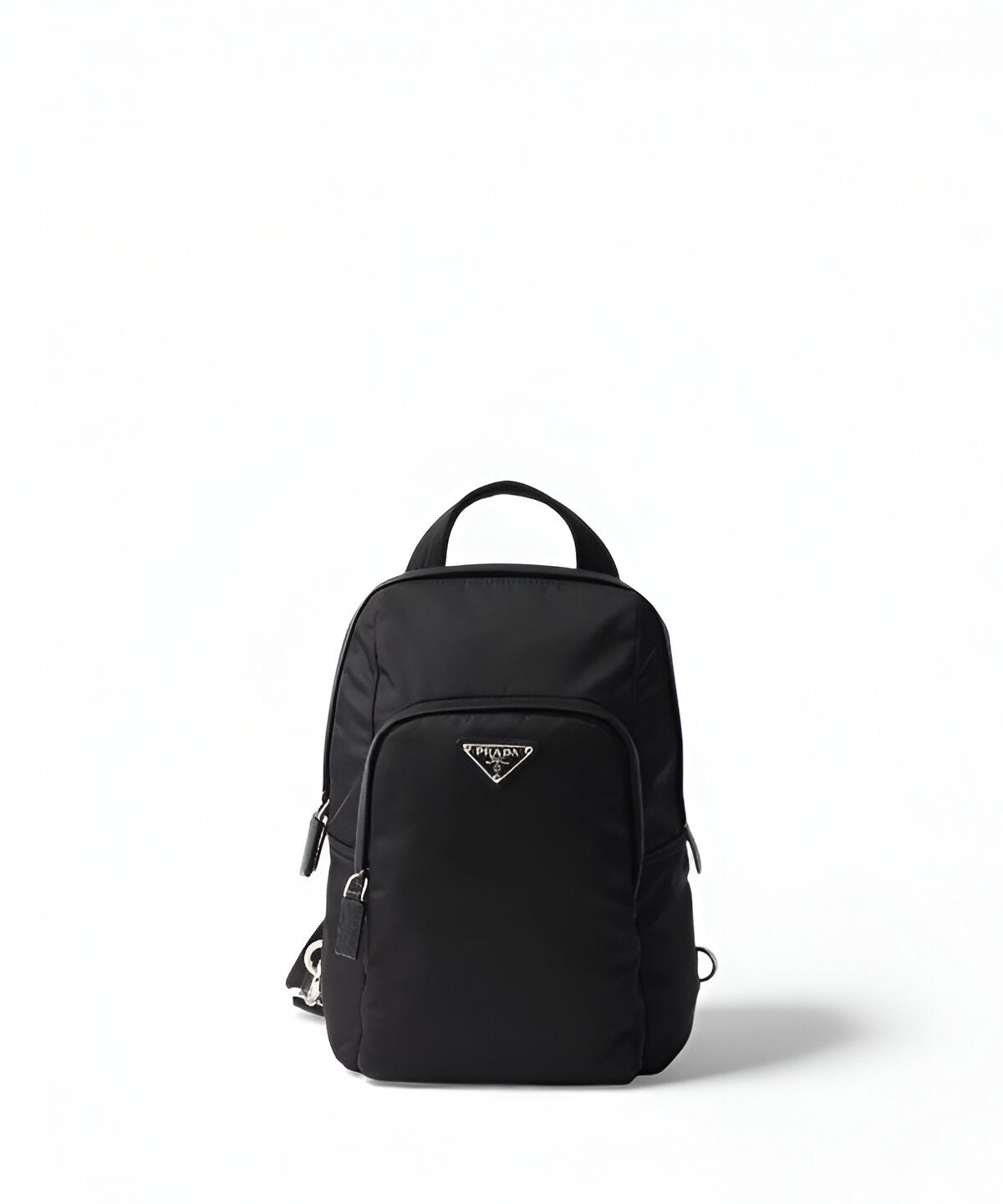 프라다 리나일론 사피아노 백팩 블랙 삼각 로고 리사이클 나일론 가죽 트리밍 백팩