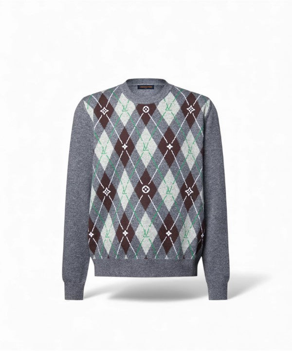 루이비통 아가일 크루넥 니트