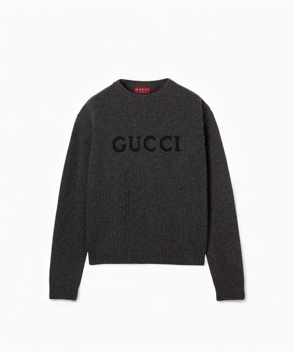 구찌 울 캐시미어 블렌드 리브 니트 스웨터