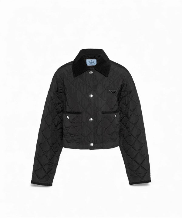 프라다 라이트 리나일론 크롭 자켓 블랙