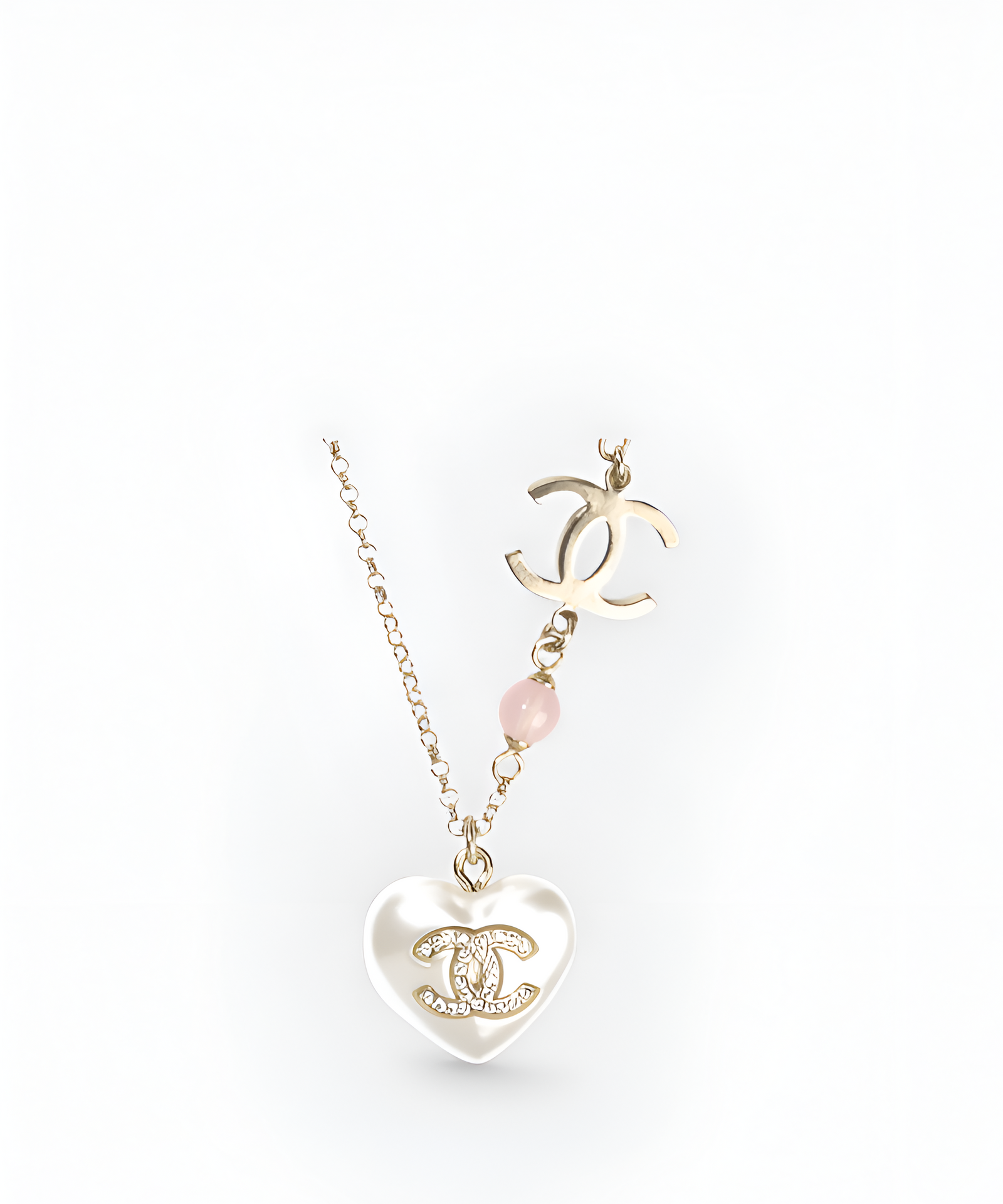 샤넬 메탈 레진 글래스 펄 네클리스