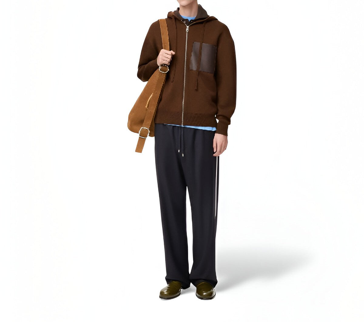 로에베 울 집업 후디