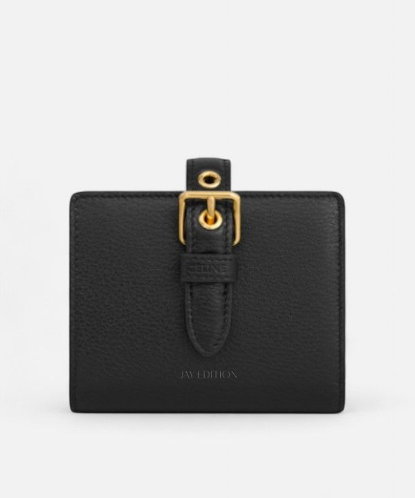 셀린느 콘티 스몰 지갑 부드러운 가죽 소재, 컴팩트한 디자인과 스냅 버튼 클로저가 특징인 여성용 반지갑