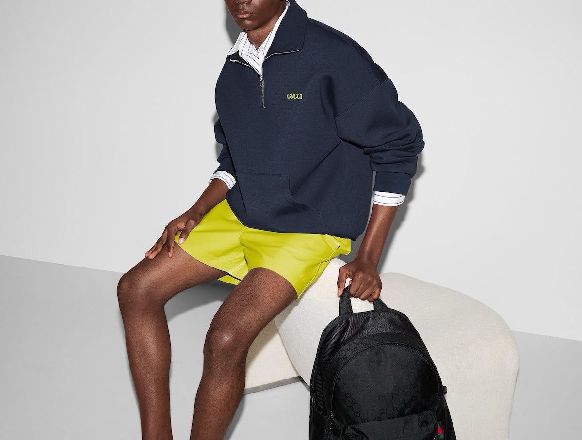 구찌 패치 저지 하프 지퍼 재킷