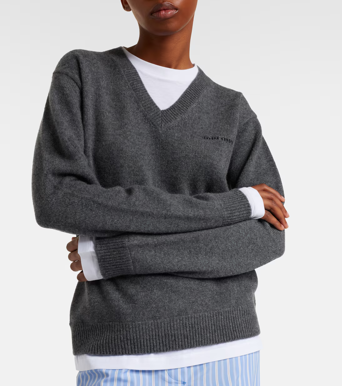 미우미우 캐시미어 V넥 스웨터