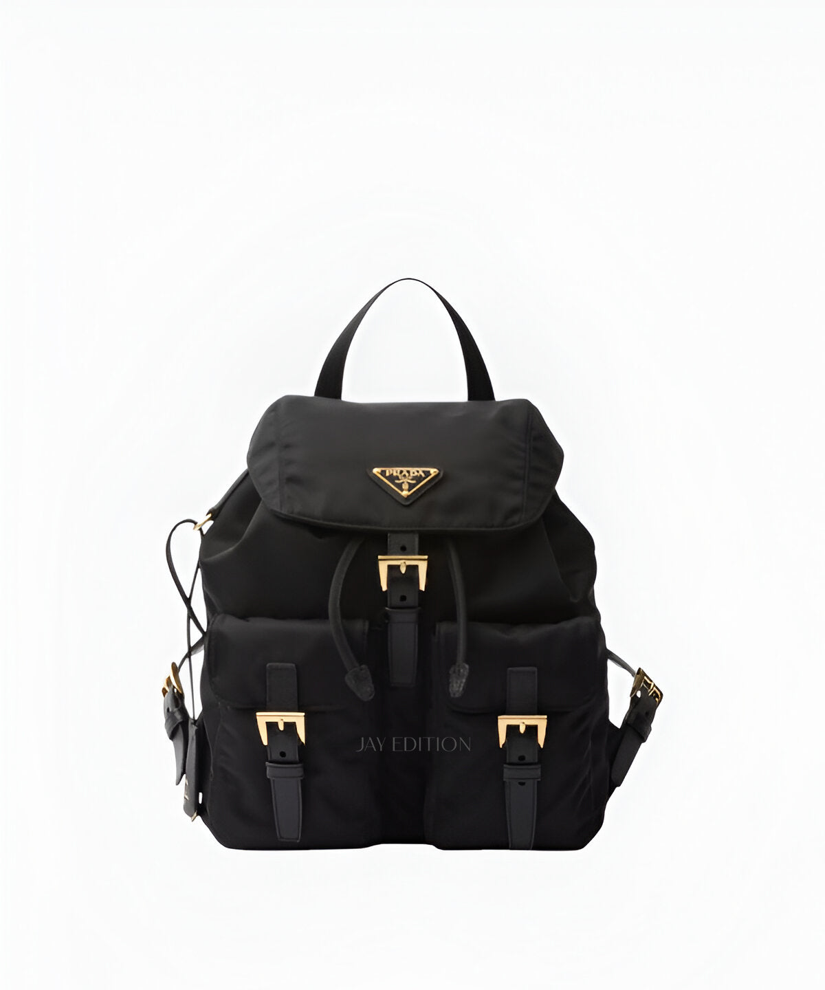 프라다 리나일론 백팩 스몰 블랙 컬러 미니 사이즈 삼각 로고 디테일