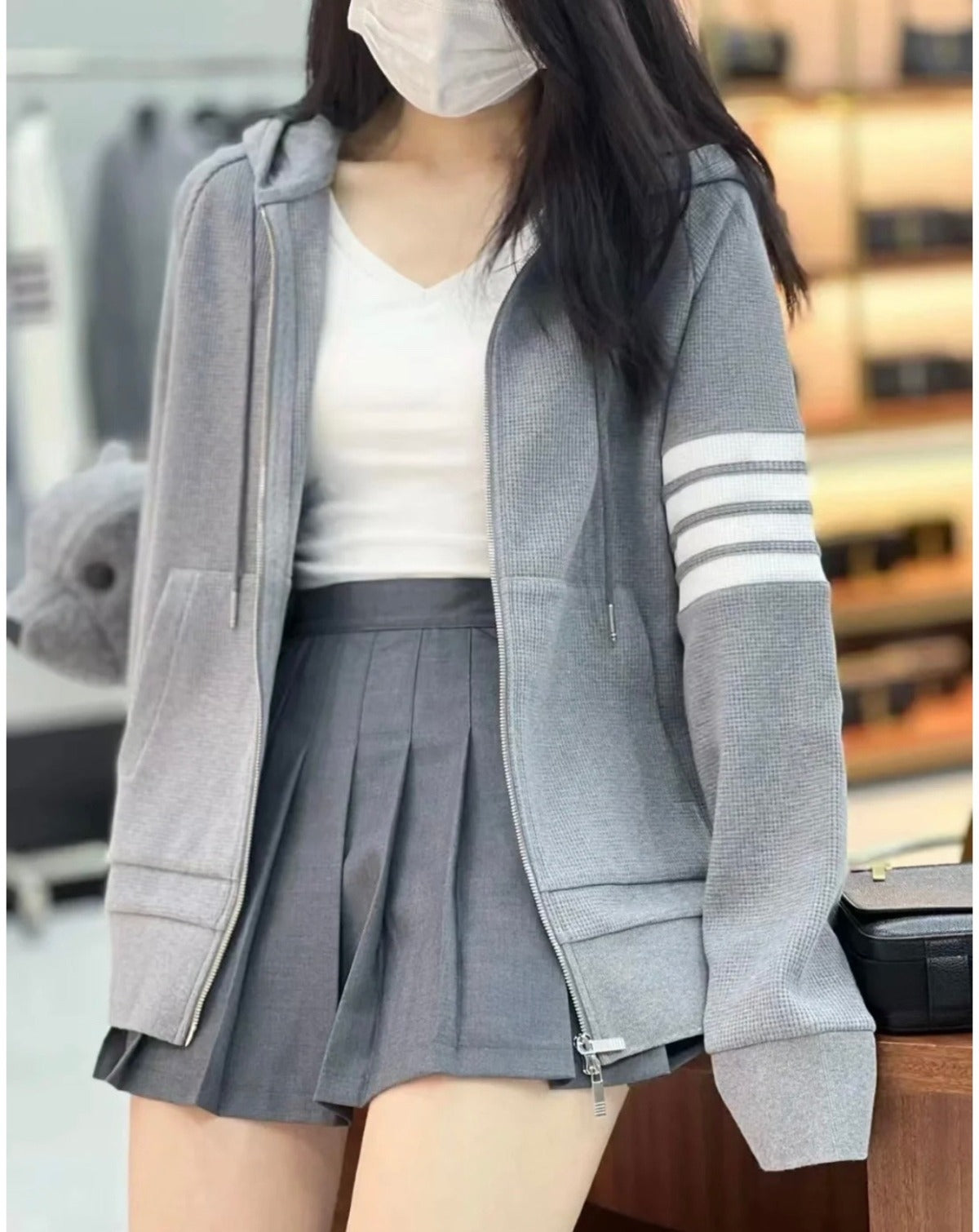톰브라운 와플 후드집업