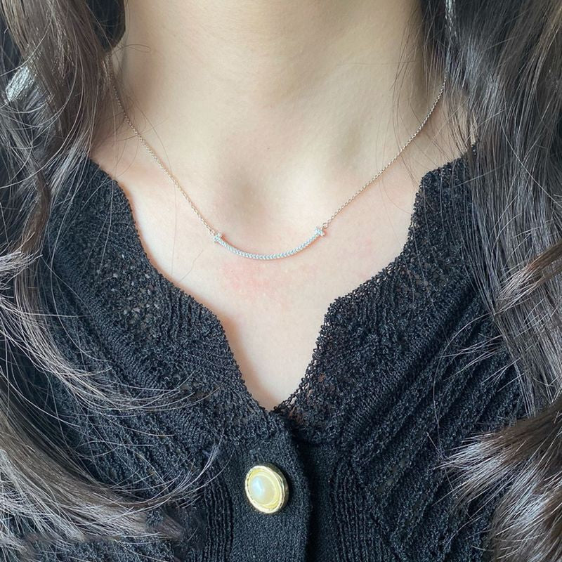 티파니 스마일 파베 펜던트 미디움