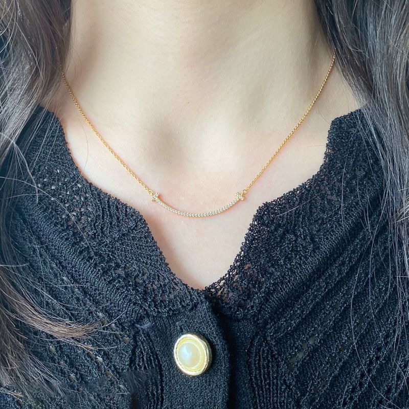 티파니 스마일 파베 펜던트 미디움