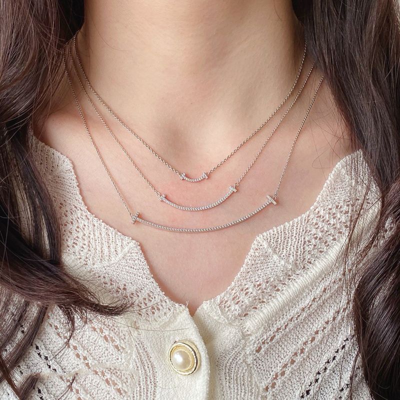 티파니 스마일 파베 펜던트 라지