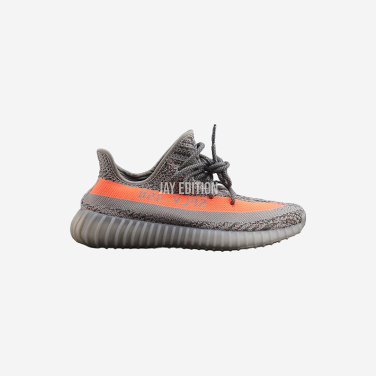 YEEZY 350 V2 벨루가 슬라레드, 슬레이트 그레이와 슬라레드 오렌지 컬러 조합이 돋보이는 벨루가 업그레이드 버전