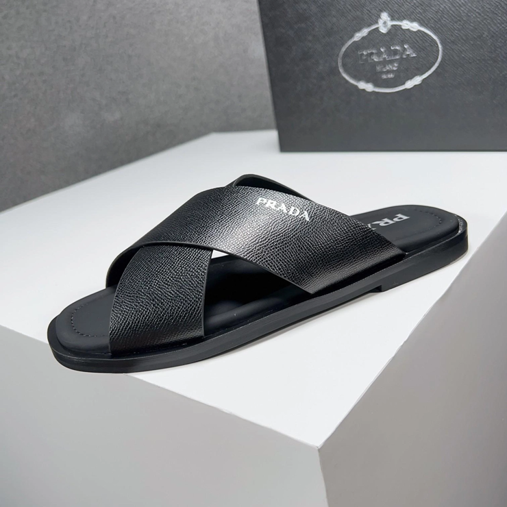 프라다 크로스 스트랩 슬리퍼