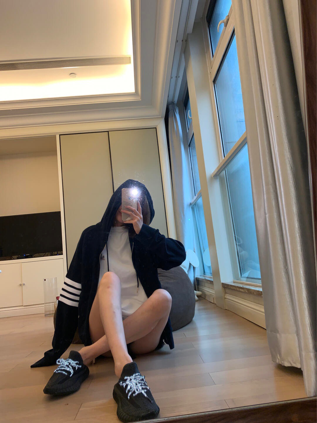 톰브라운 와플 후드집업