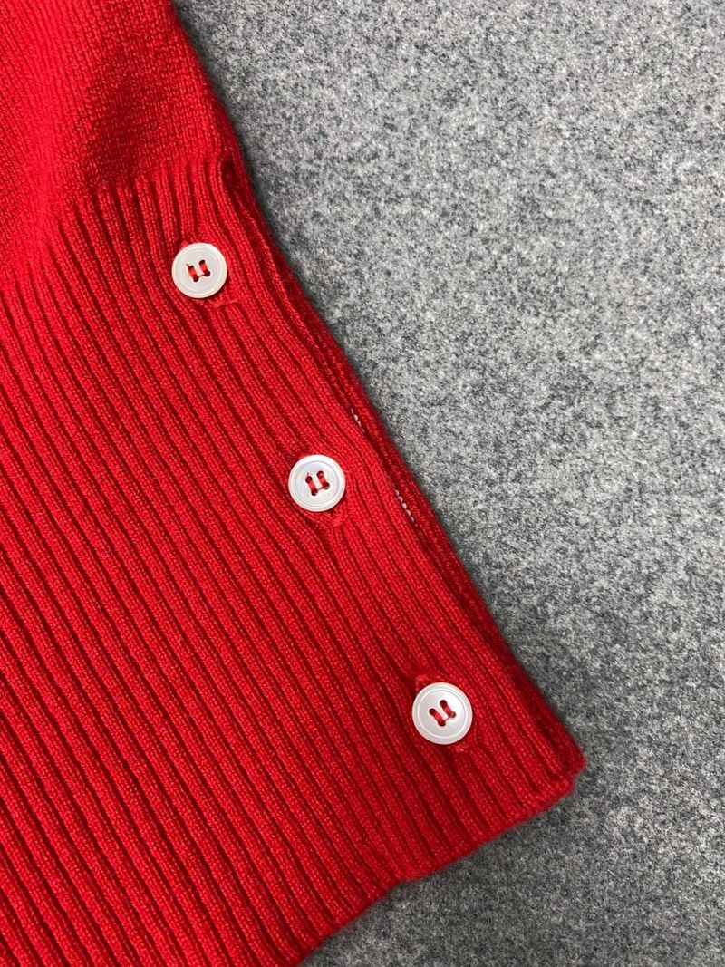 톰브라운 캐시미어 가디건 레드