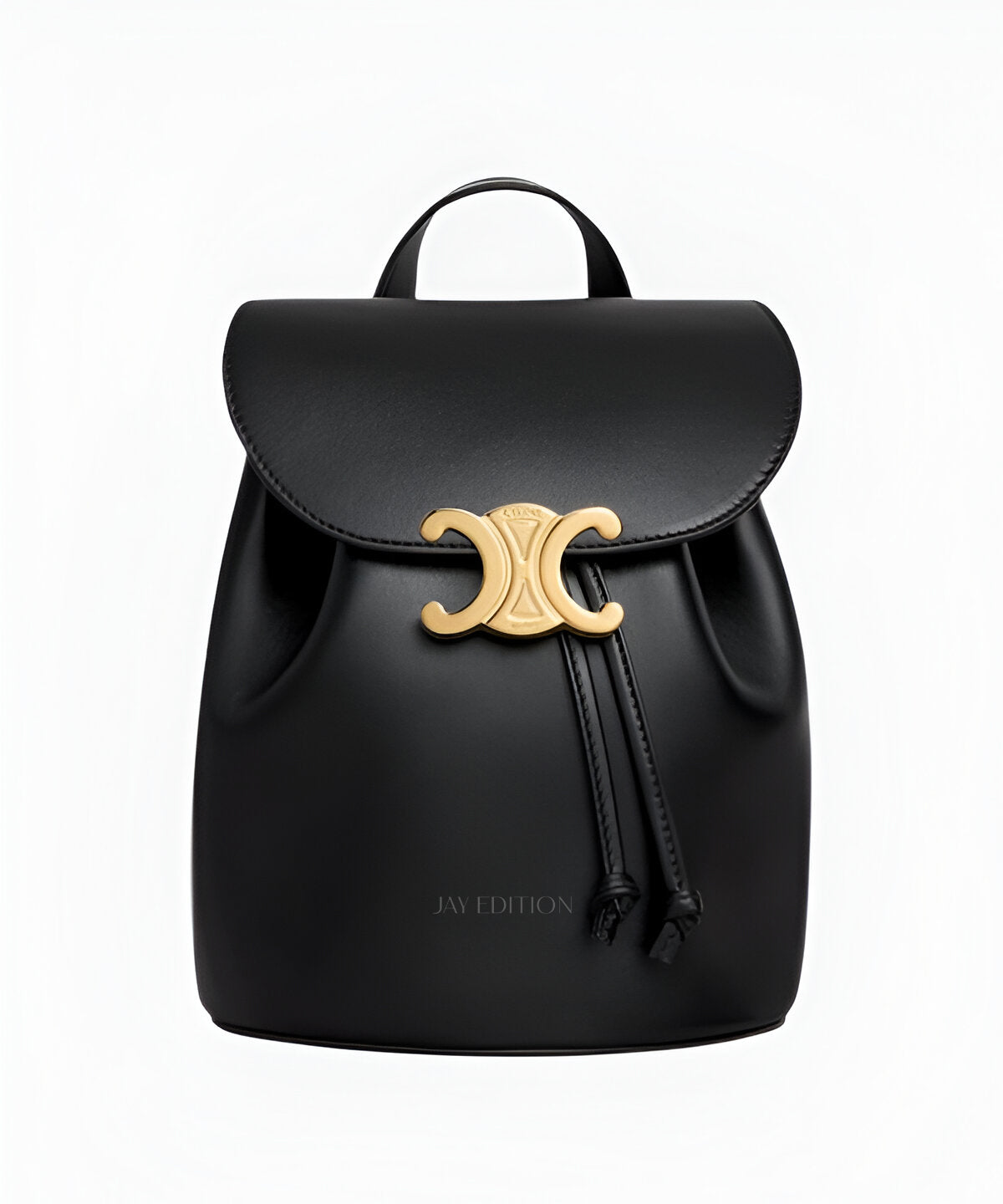 셀린느 보니 백팩 블랙 나일론 패브릭 가죽 트리밍 조절 가능한 스트랩 전면 포켓 디테일