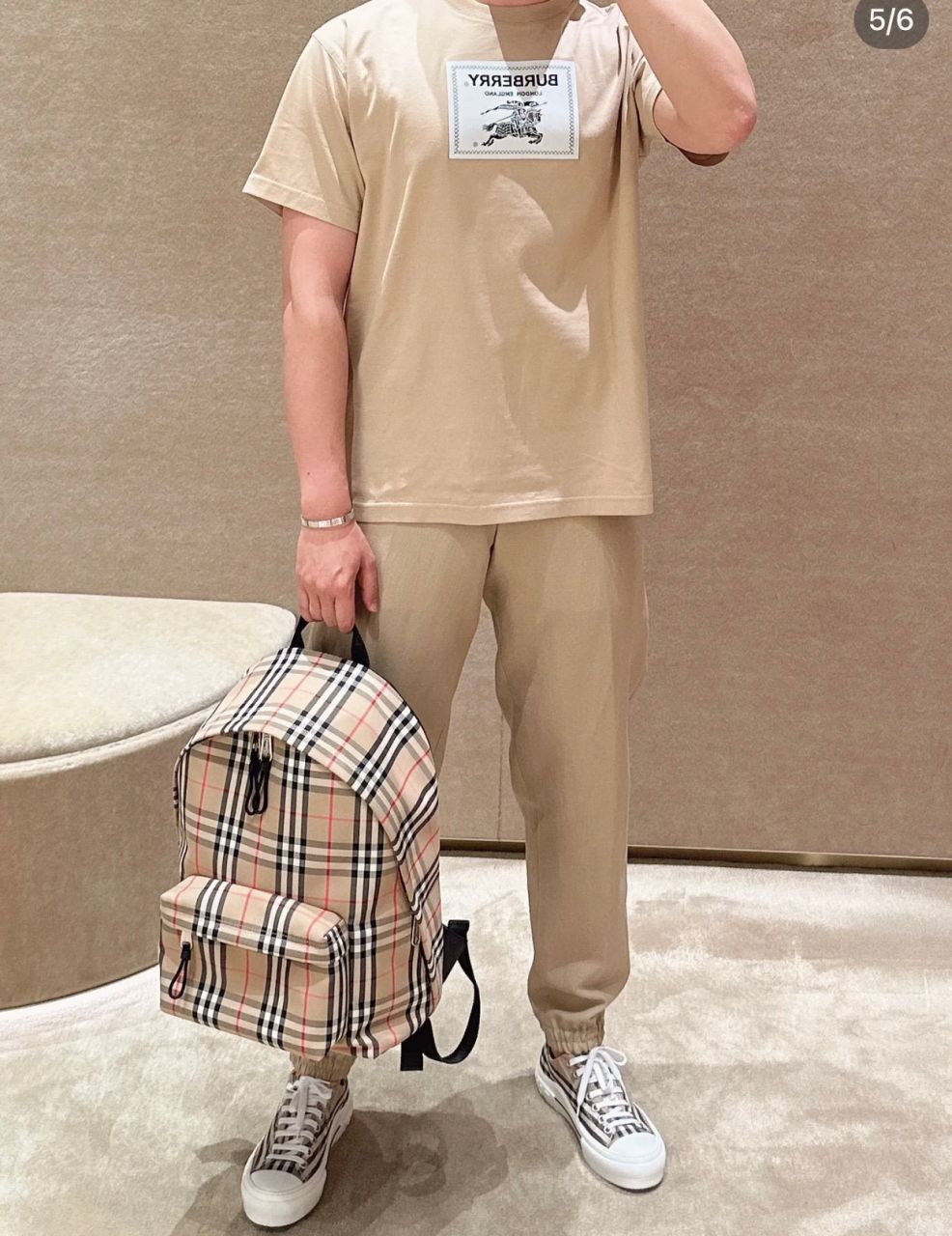 버버리 빈티지 체크 백팩