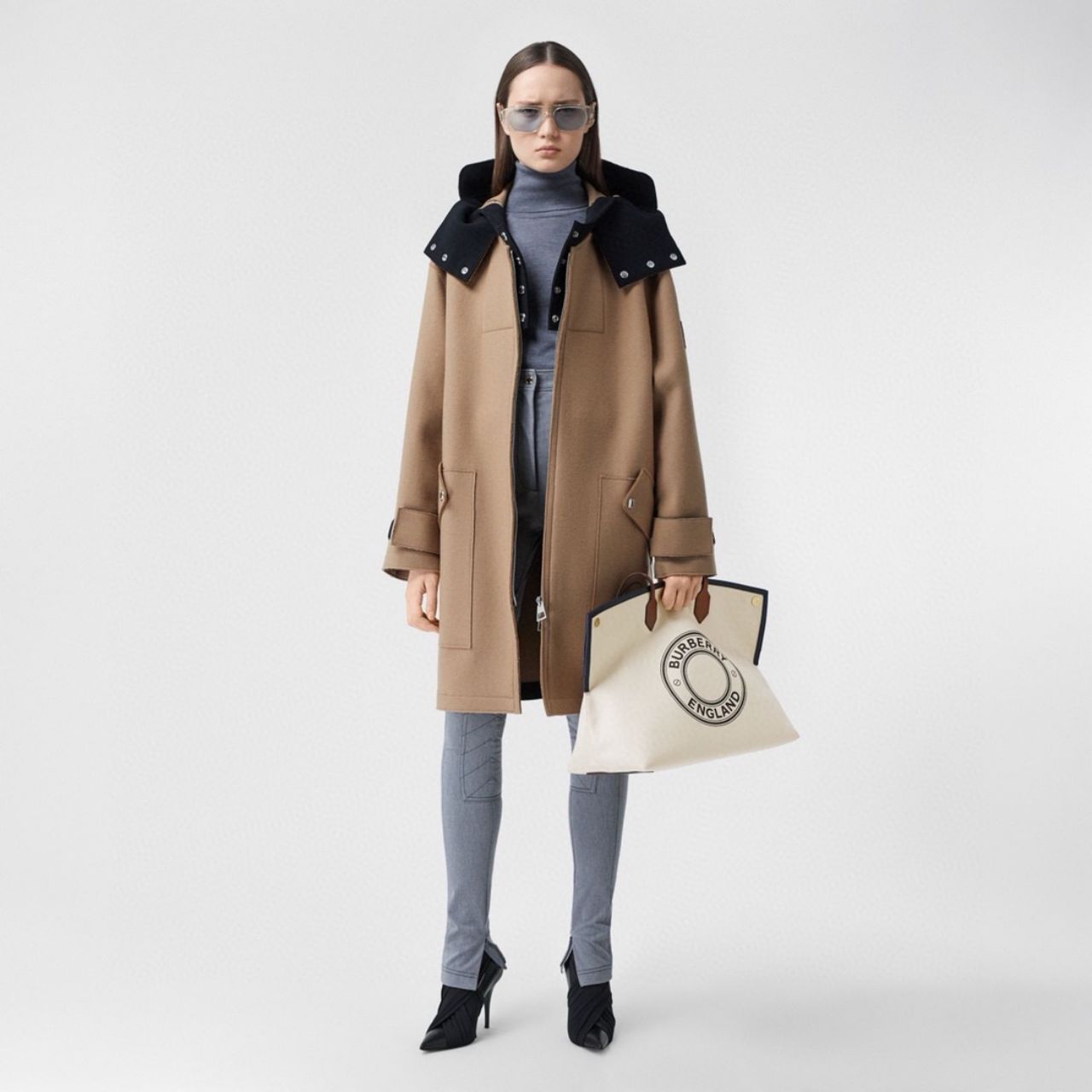 버버리 코튼 캔버스 소사이어티 토트백