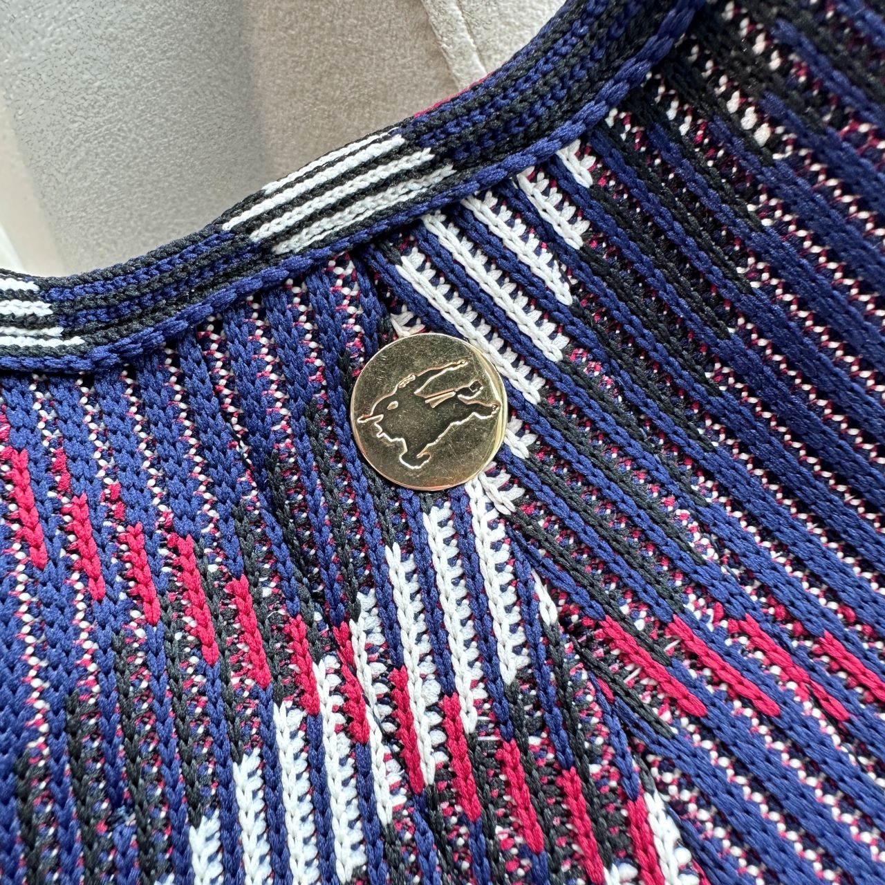 버버리 스몰 체크 니트 숄더 백