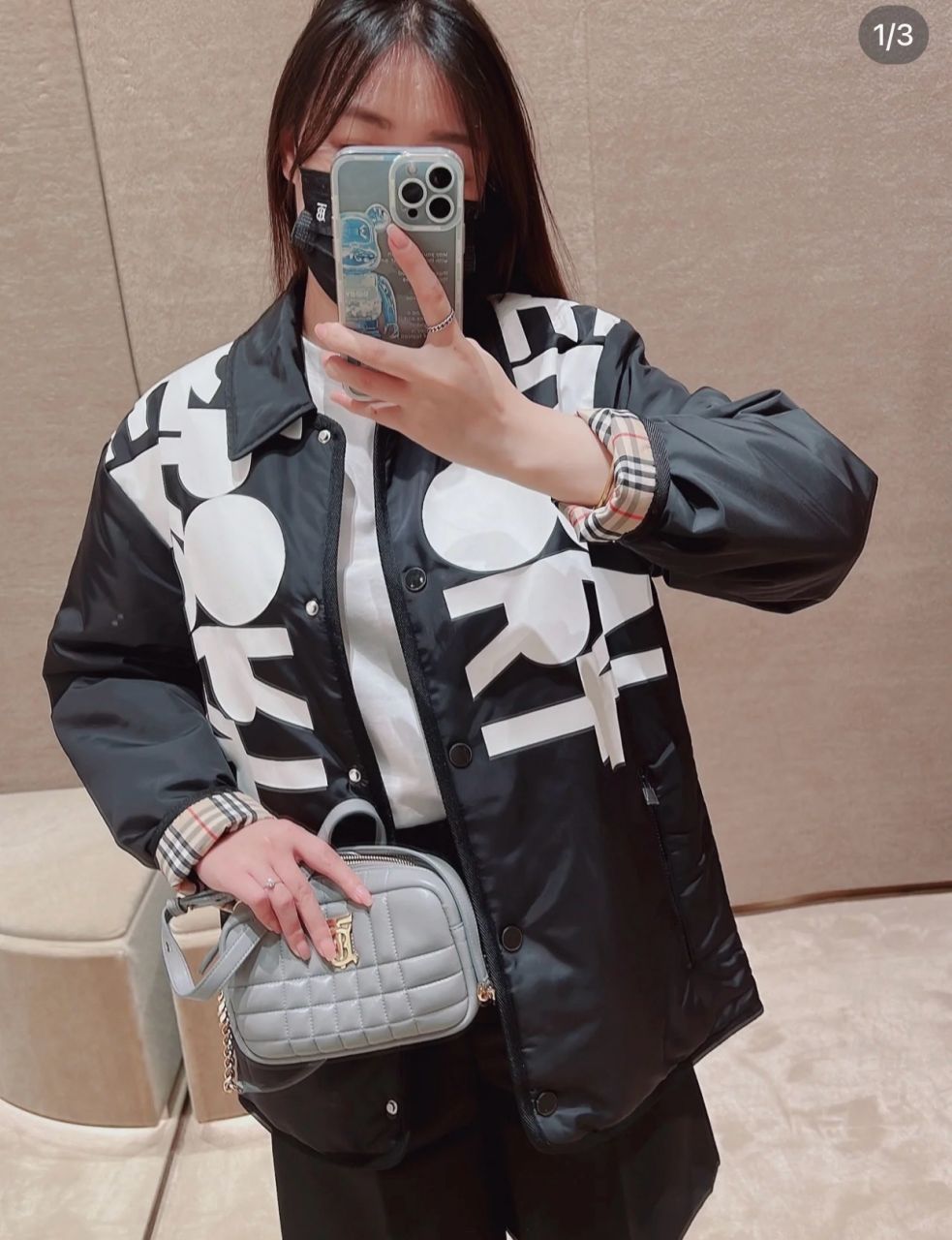 버버리 퀄팅 레더 미니 롤라 카메라백