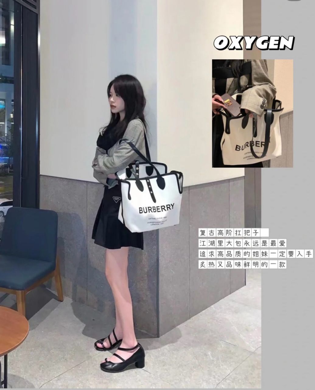 버버리 호스페리 스몰 캔버스 쇼퍼백