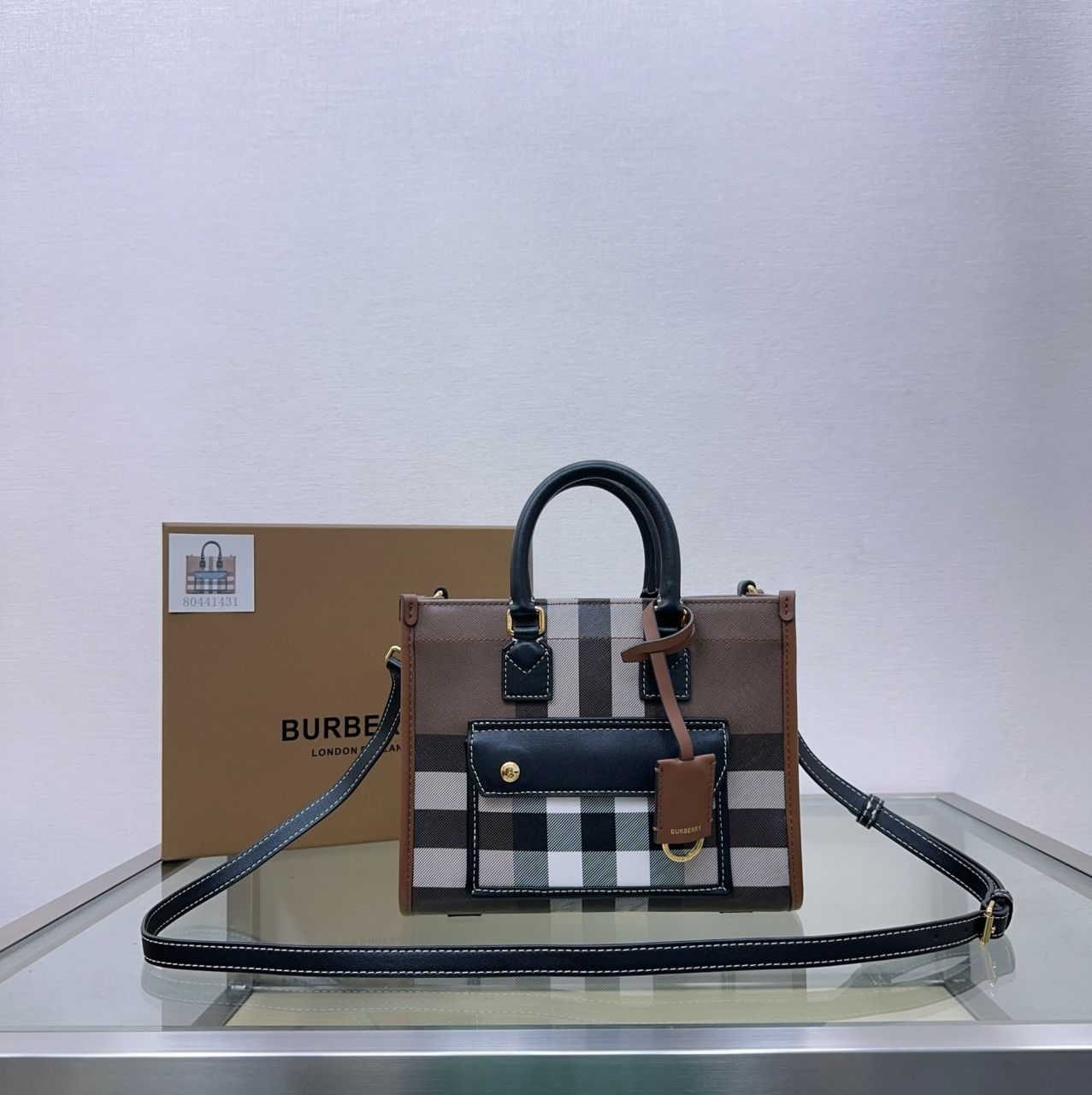 버버리 스몰 프레야 체크 토트백
