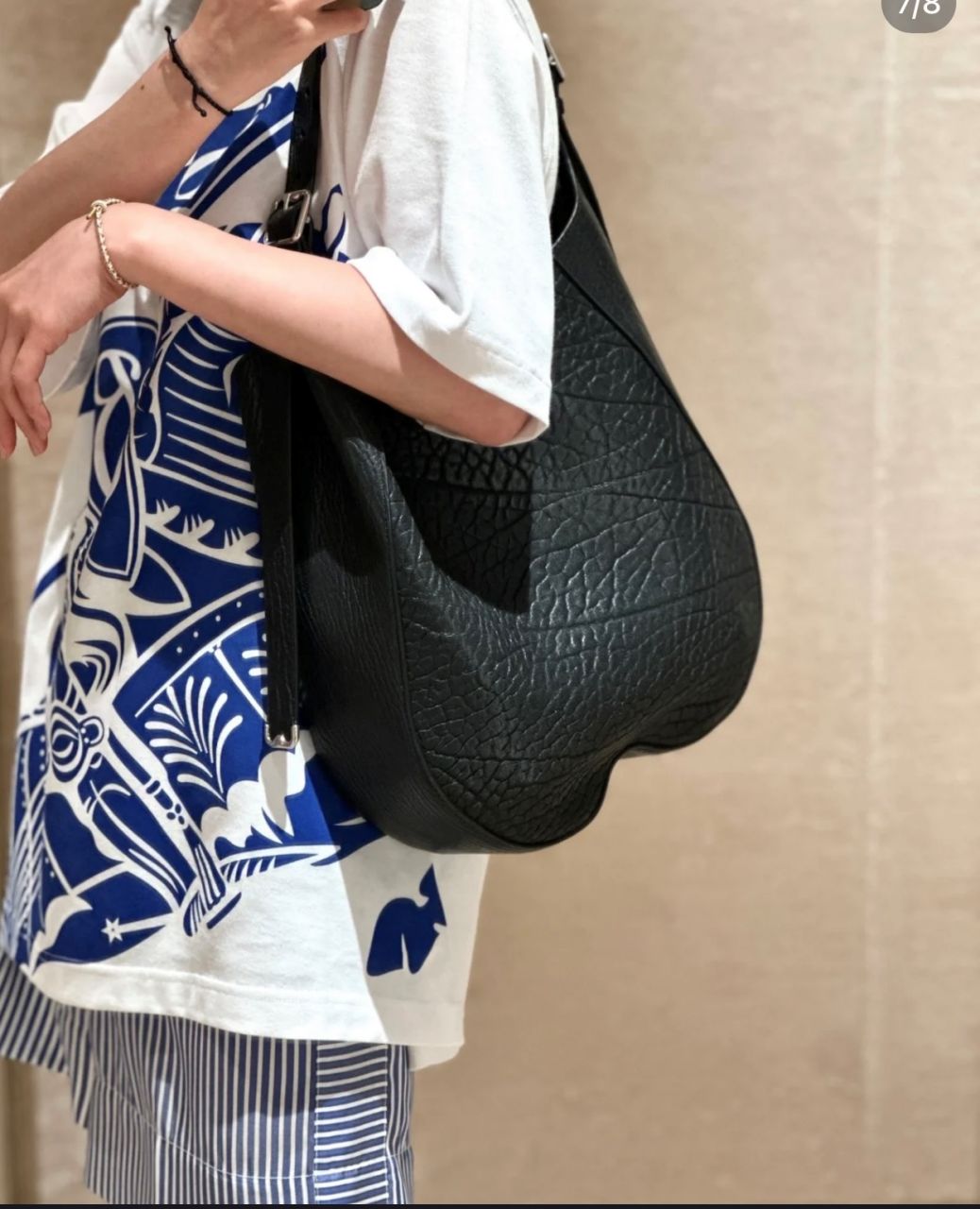 버버리 체스 가죽 미디엄 숄더백