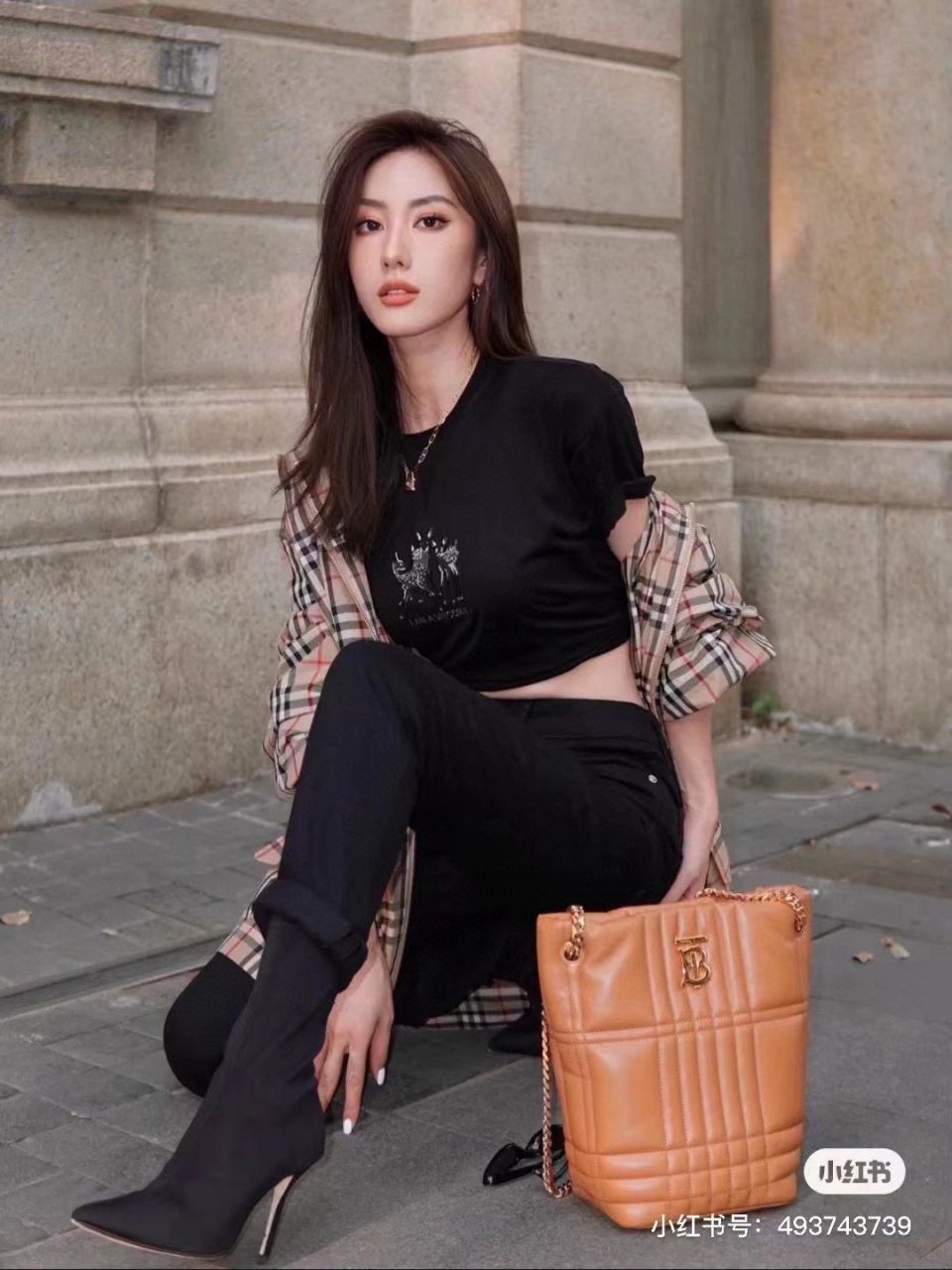 버버리 퀄팅 레더 롤라 스몰 TB 버킷백
