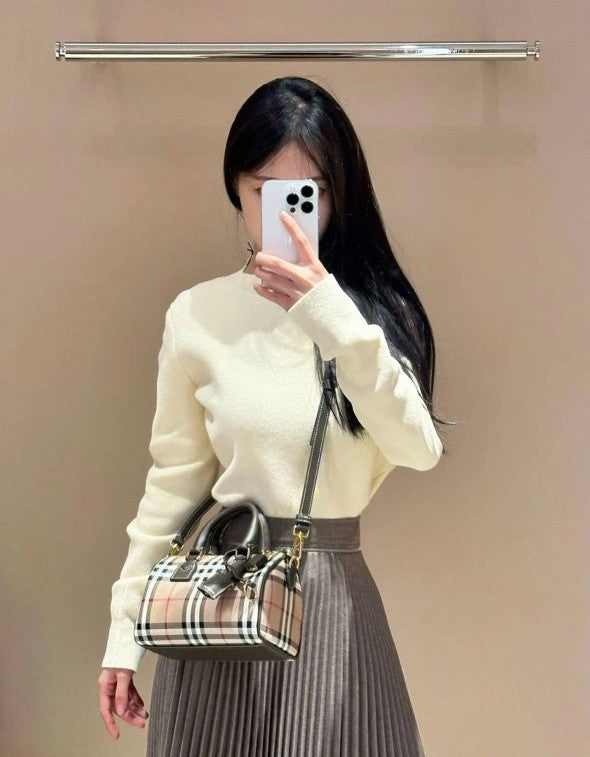 버버리 미니 체크 볼링 백