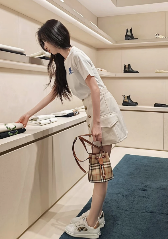 버버리 미니 체크 버킷백