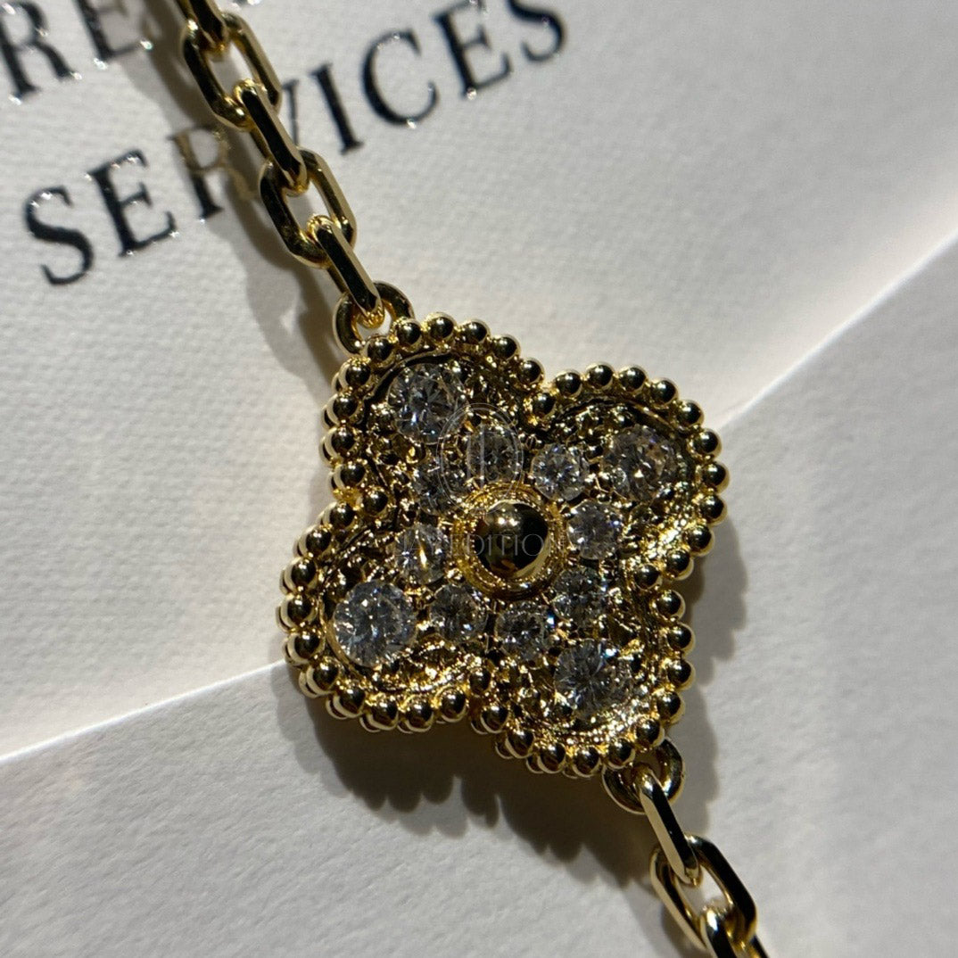 반클리프 빈티지 알함브라 브레이슬릿 기요세 다이아 (18K)