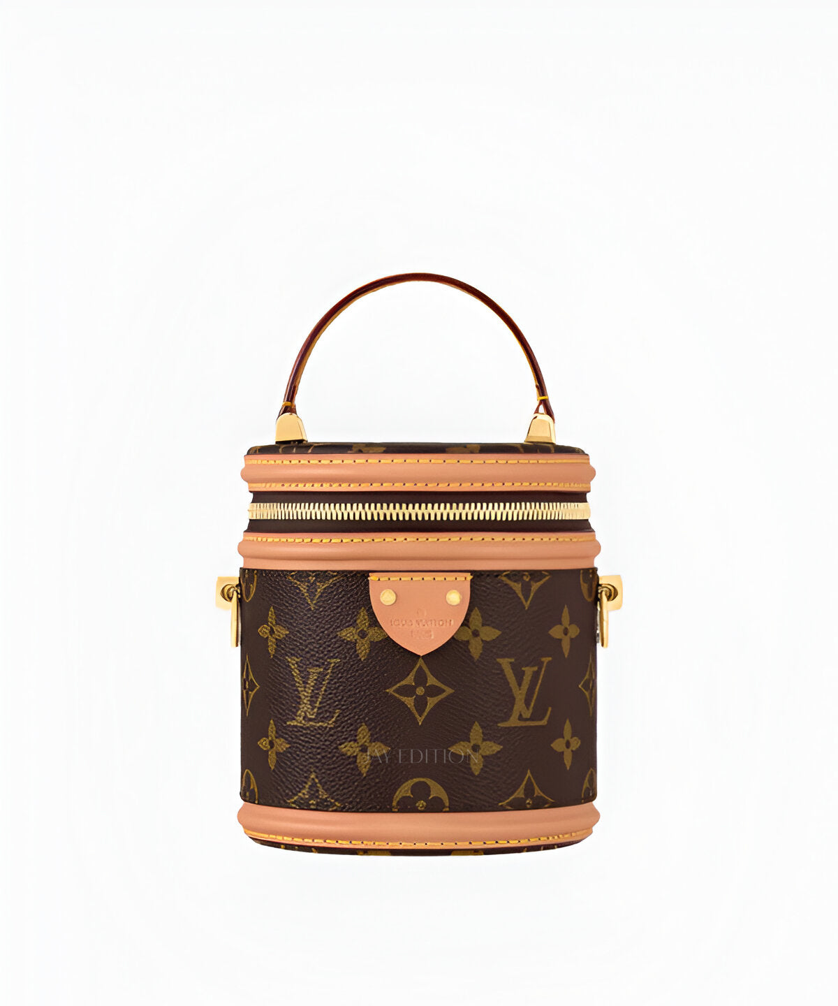 루이비통 나노 깐느 숄더백 컴팩트한 버킷 실루엣에 모노그램 캔버스와 골드 지퍼 디테일이 어우러진 미니 크로스백