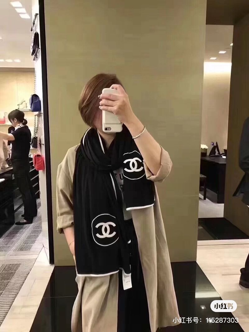 샤넬 CC 로고 캐시미어 머플러