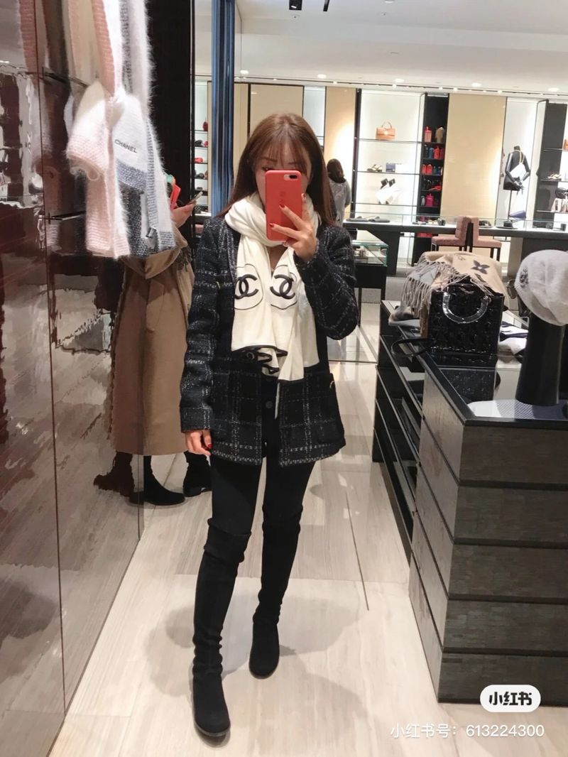 샤넬 CC 로고 캐시미어 머플러