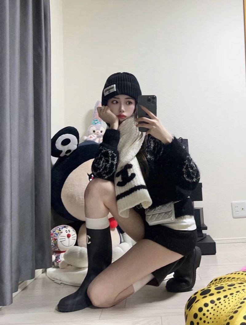 샤넬 머플러 모자 set 6