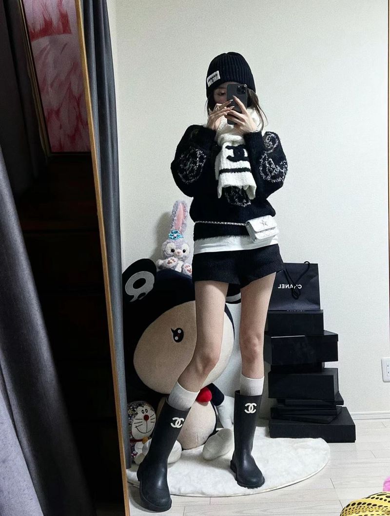 샤넬 머플러 모자 set 6
