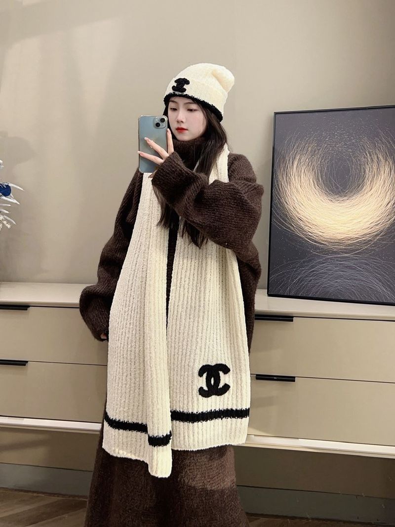 샤넬 머플러 모자 set 6