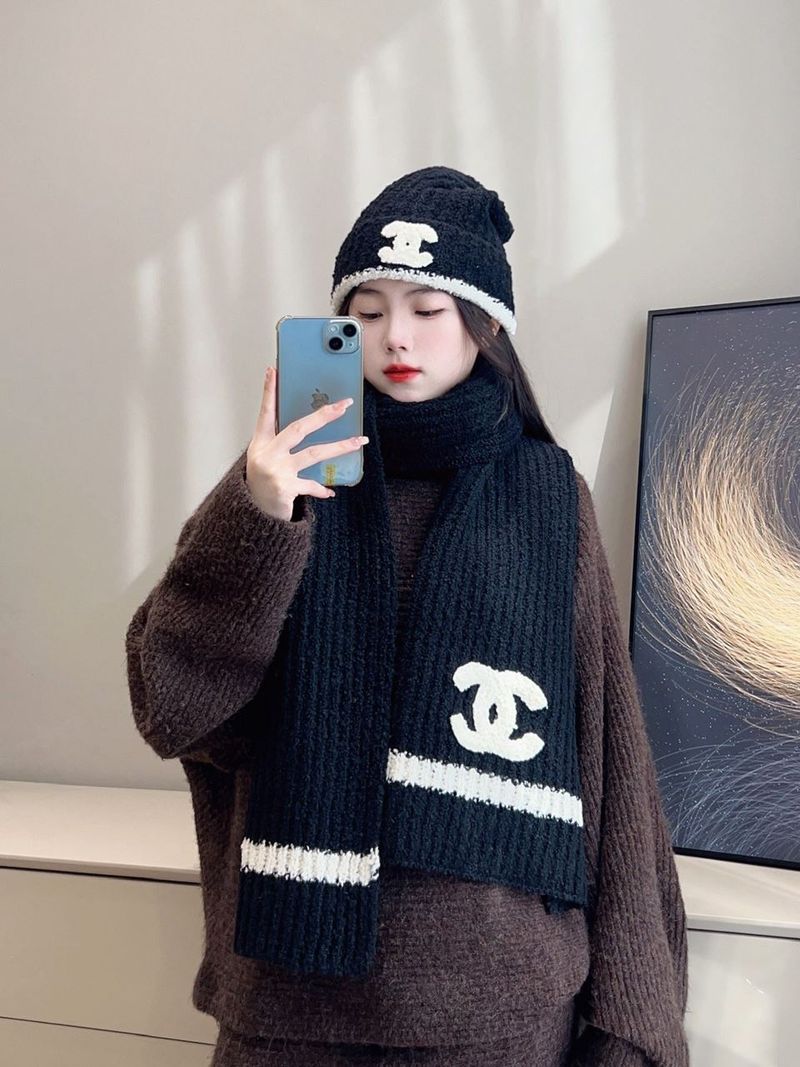 샤넬 머플러 모자 set 6