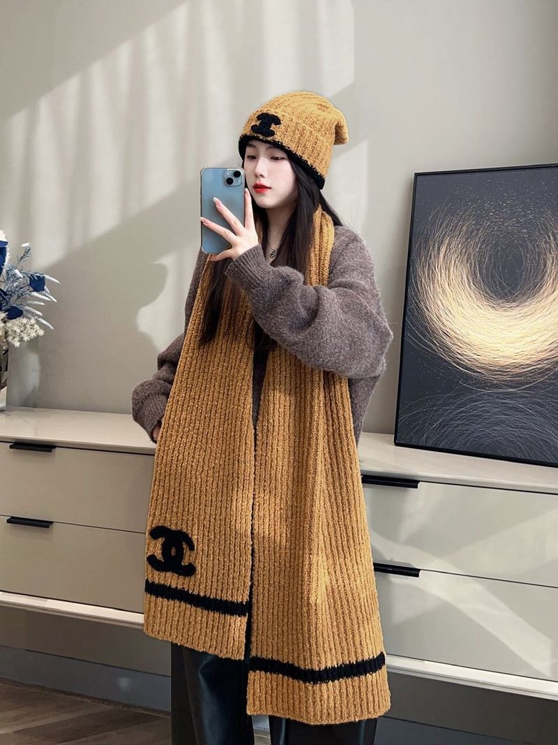 샤넬 머플러 모자 set 6