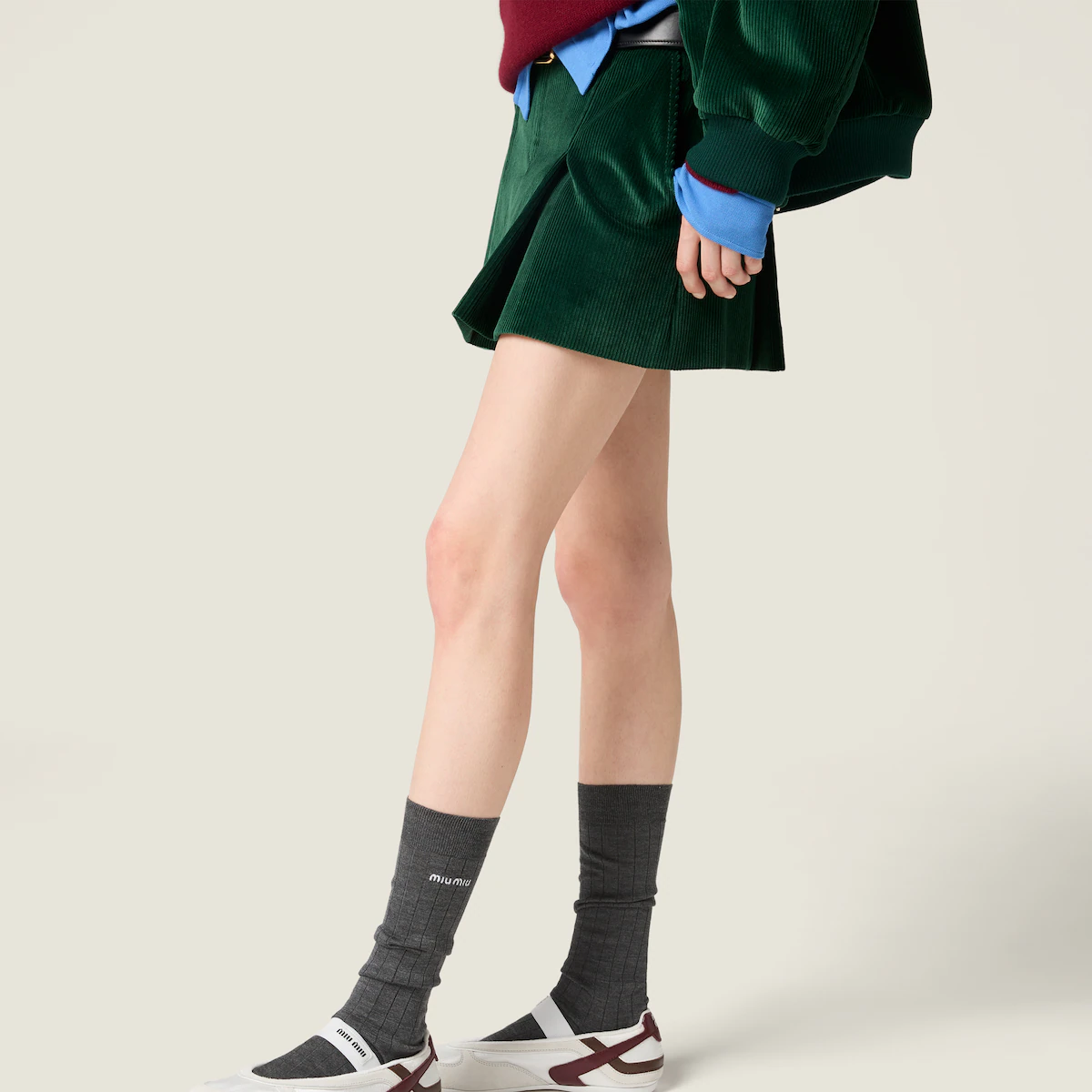 미우미우 코듀로이 미니스커트