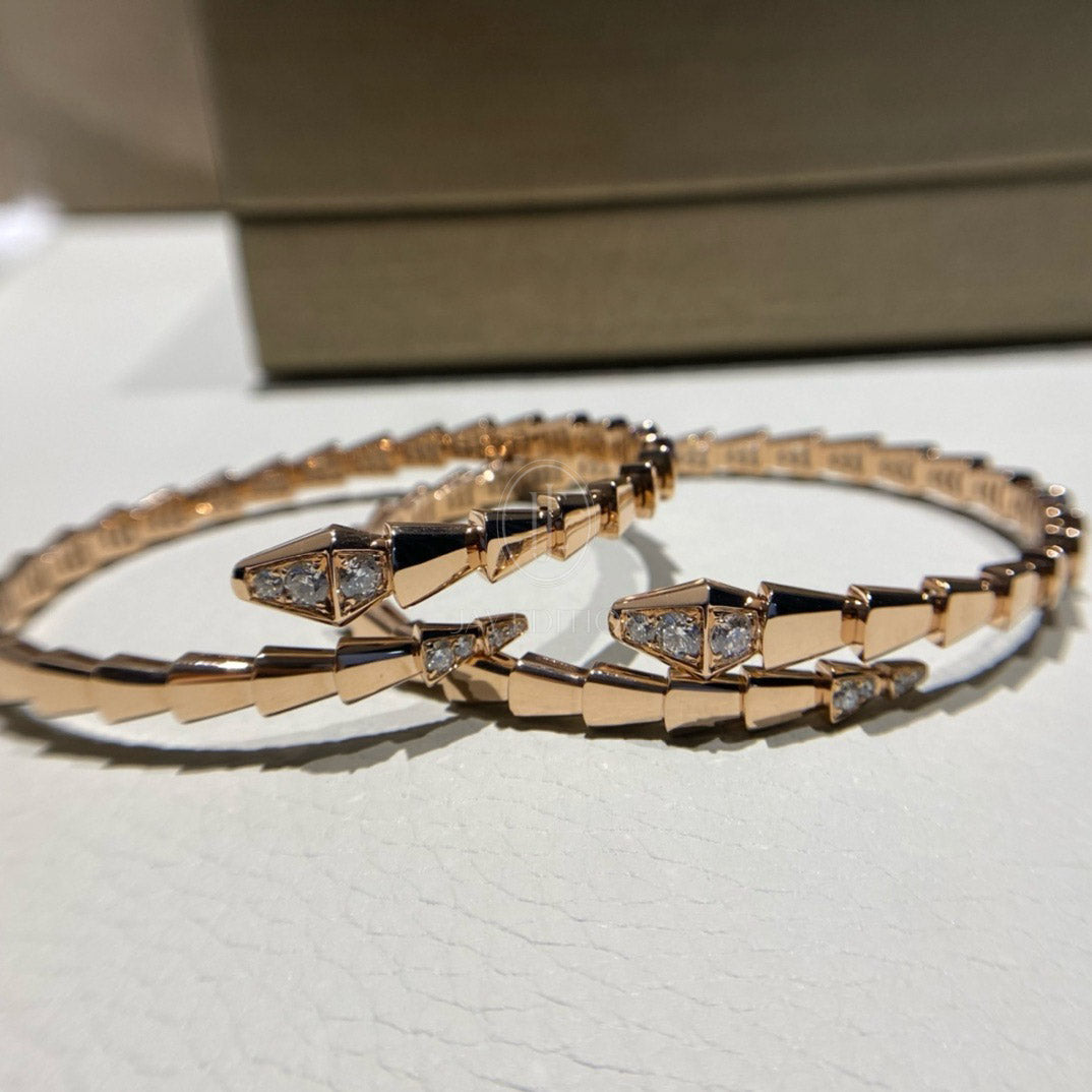 불가리 세르펜티 1코일 부분 파베 브레이슬릿 (18K)