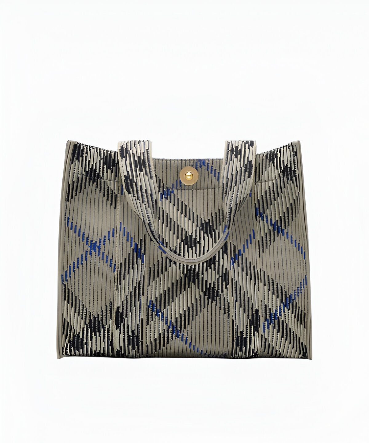 버버리 미니 체크 니트 토트백 니트 소재와 체크 패턴 디테일