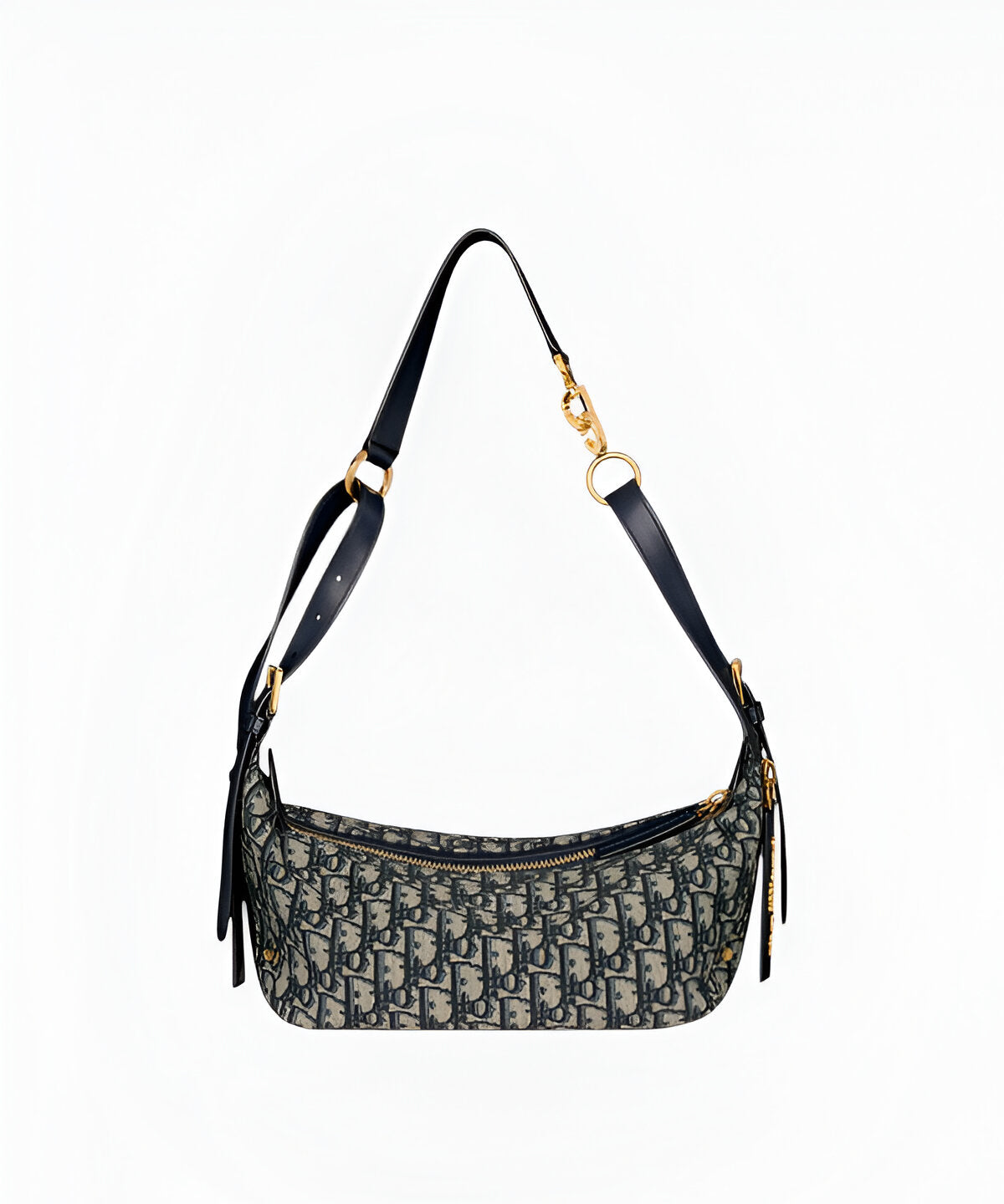 디올 오블리크 디저니백 미디움 숄더백 오블리크 패턴과 구조적인 캔버스 디테일