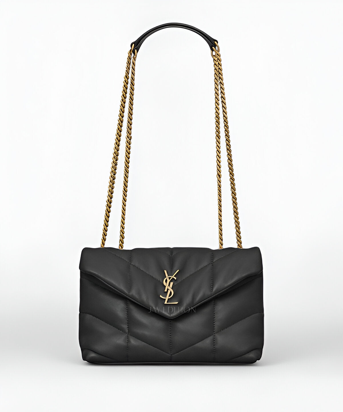 생로랑 루루 푸퍼백 토이 사이즈 퀼팅 가죽 YSL 로고 체인 스트랩 미니백