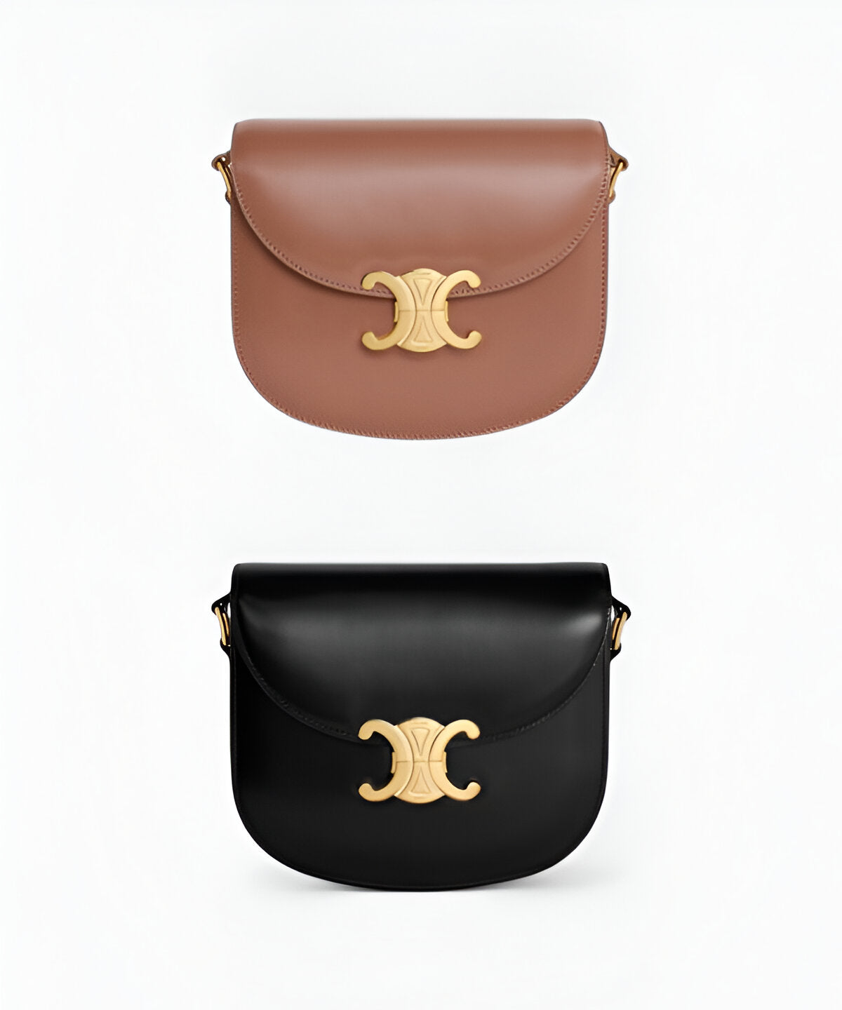 셀린느 트리옹프 틴 베사체 숄더백 트리옹프 캔버스 송아지 가죽 트리밍 크로스바디 스트랩 미니백