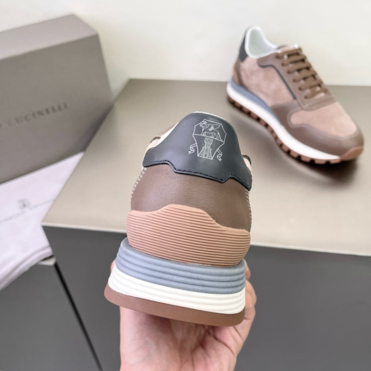 브루넬로 쿠치넬리 스웨이드 스니커즈 브라운