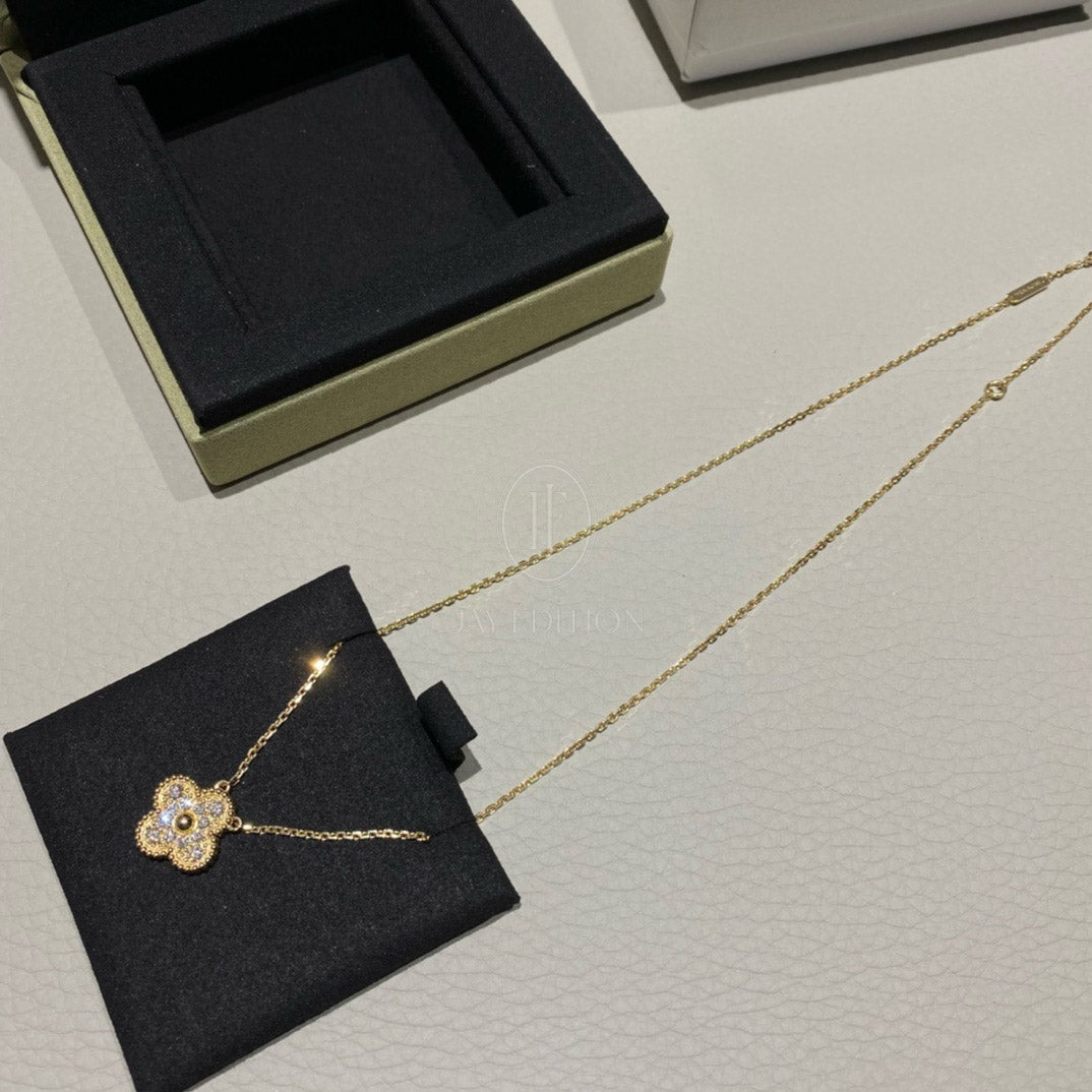 반클리프 빈티지 다이아 알함브라 네크리스 (18K)