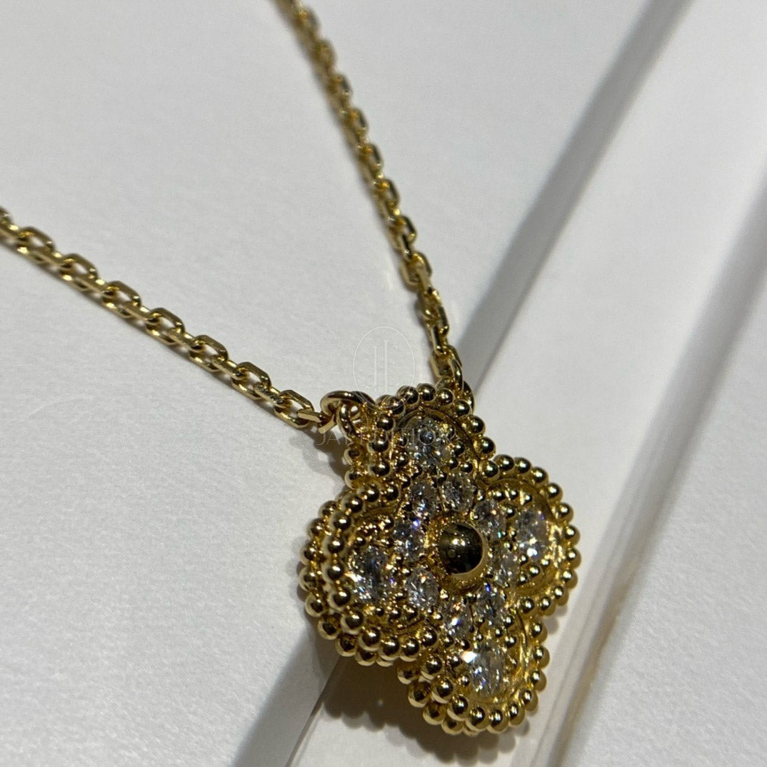 반클리프 빈티지 다이아 알함브라 네크리스 (18K)
